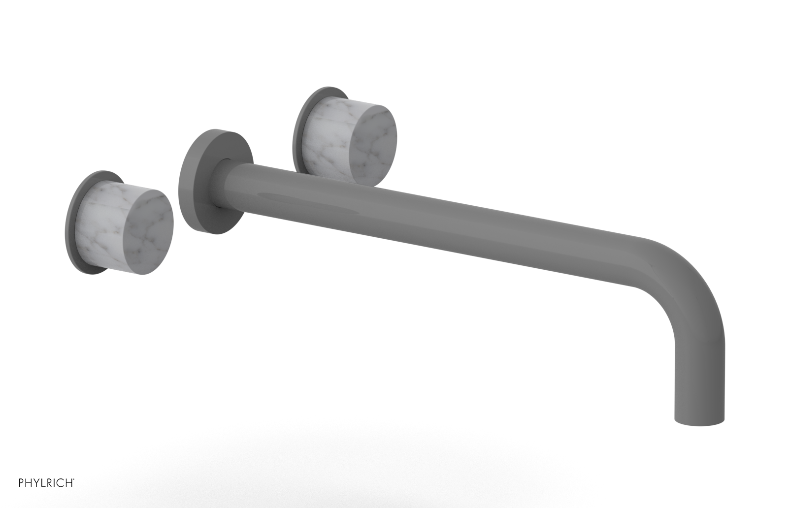 Basic II 12" Wall Lavatory Set - White Marble Handles 230-13-12