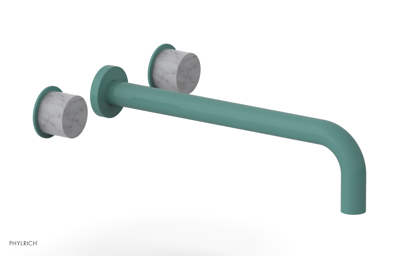 Basic II 12" Wall Lavatory Set - White Marble Handles 230-13-12 — image 1