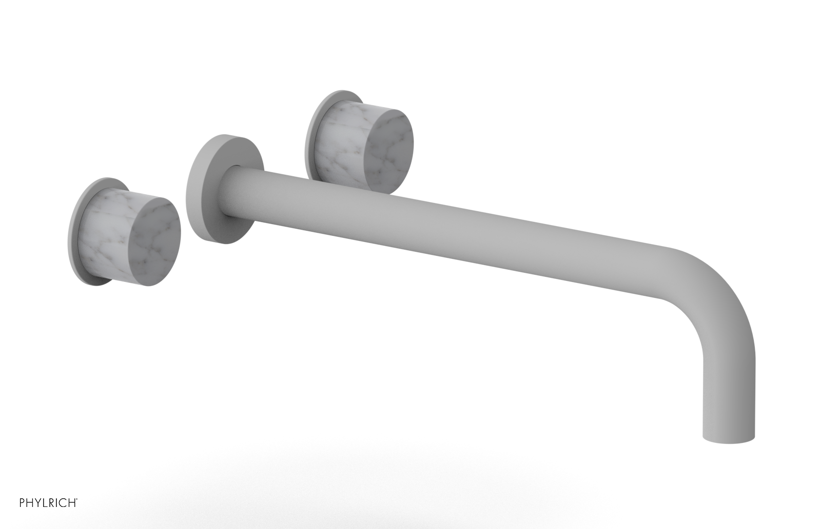 Basic II 12" Wall Lavatory Set - White Marble Handles 230-13-12 — image 1