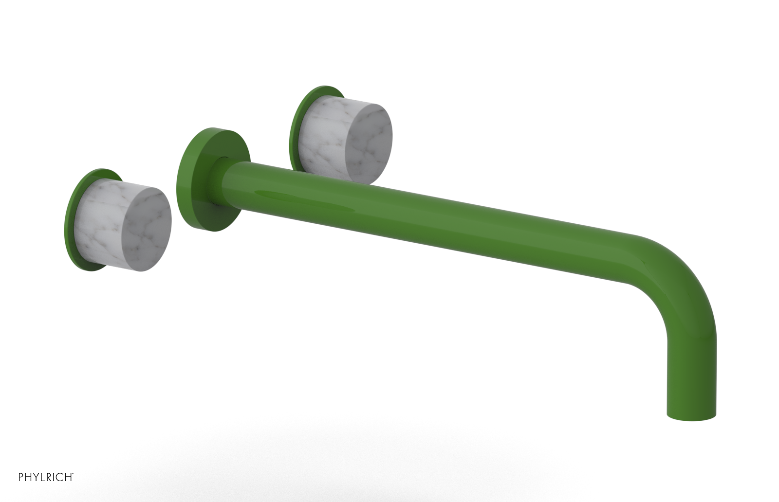 Basic II 12" Wall Lavatory Set - White Marble Handles 230-13-12 — image 1