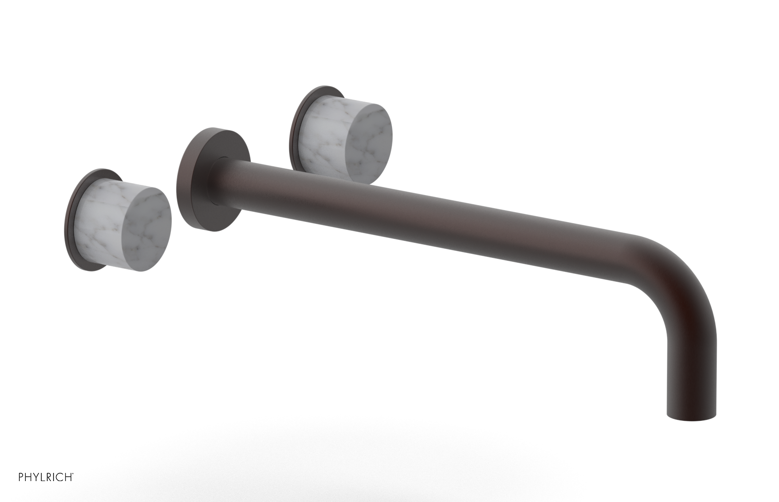 Basic II 12" Wall Lavatory Set - White Marble Handles 230-13-12 — image 1