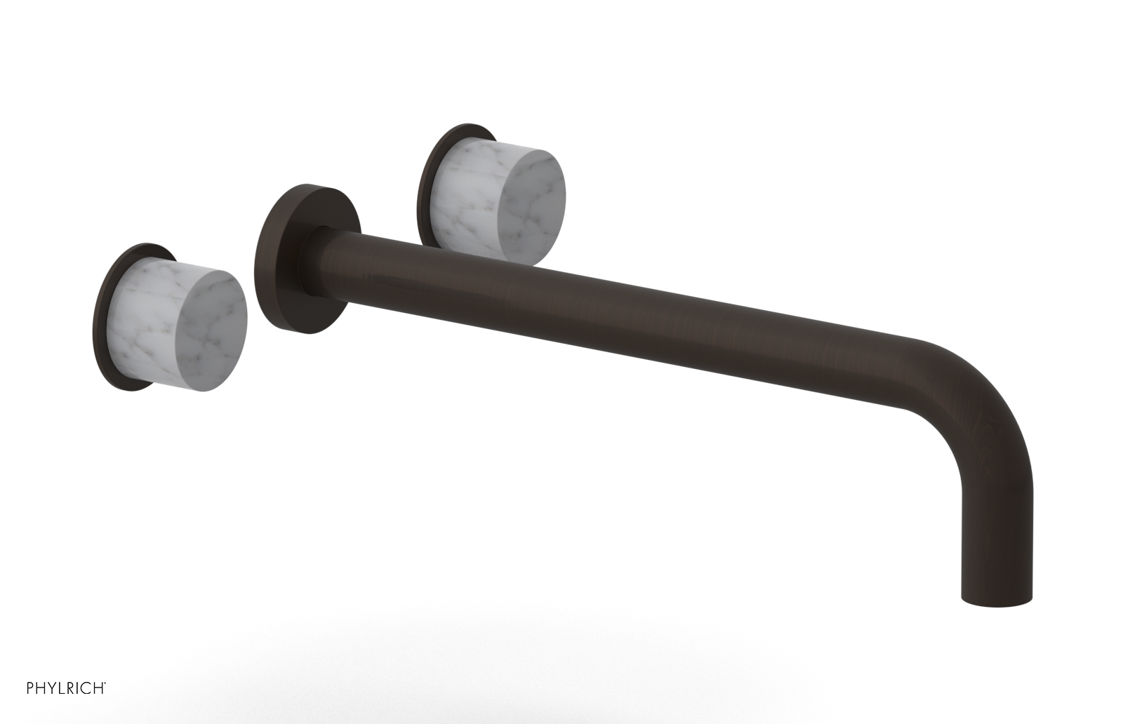 Basic II 12" Wall Lavatory Set - White Marble Handles 230-13-12