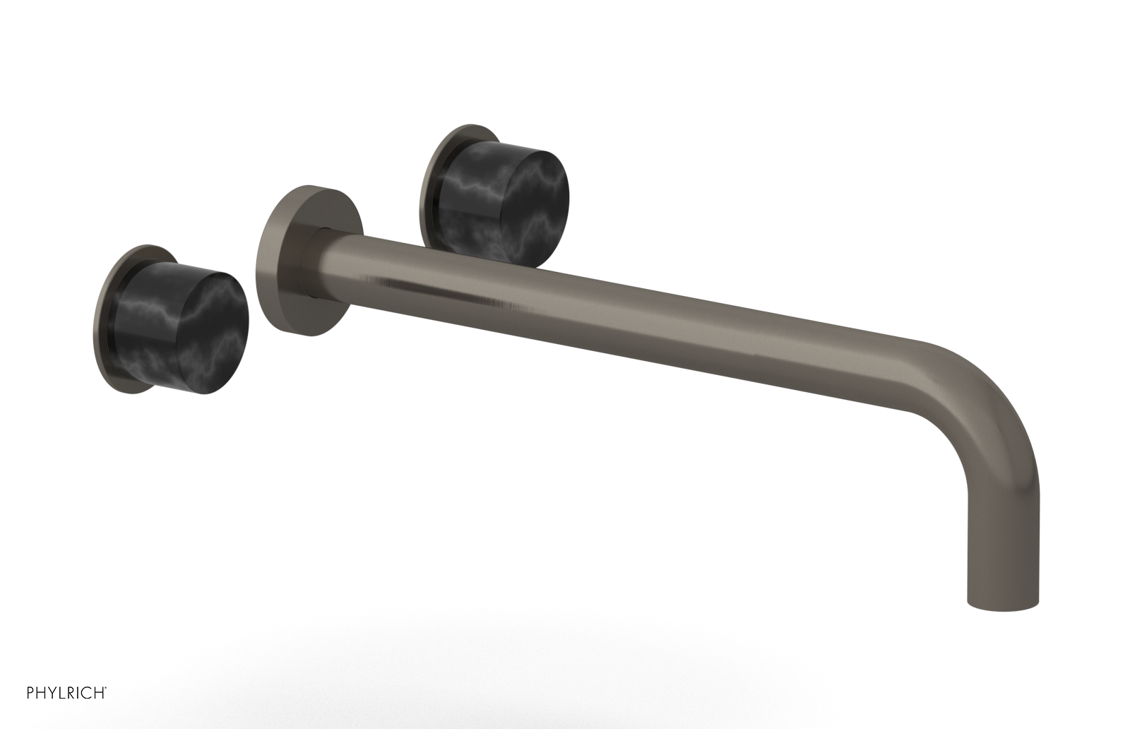 Basic II 12" Wall Lavatory Set - Black Marble Handles 230-13-12