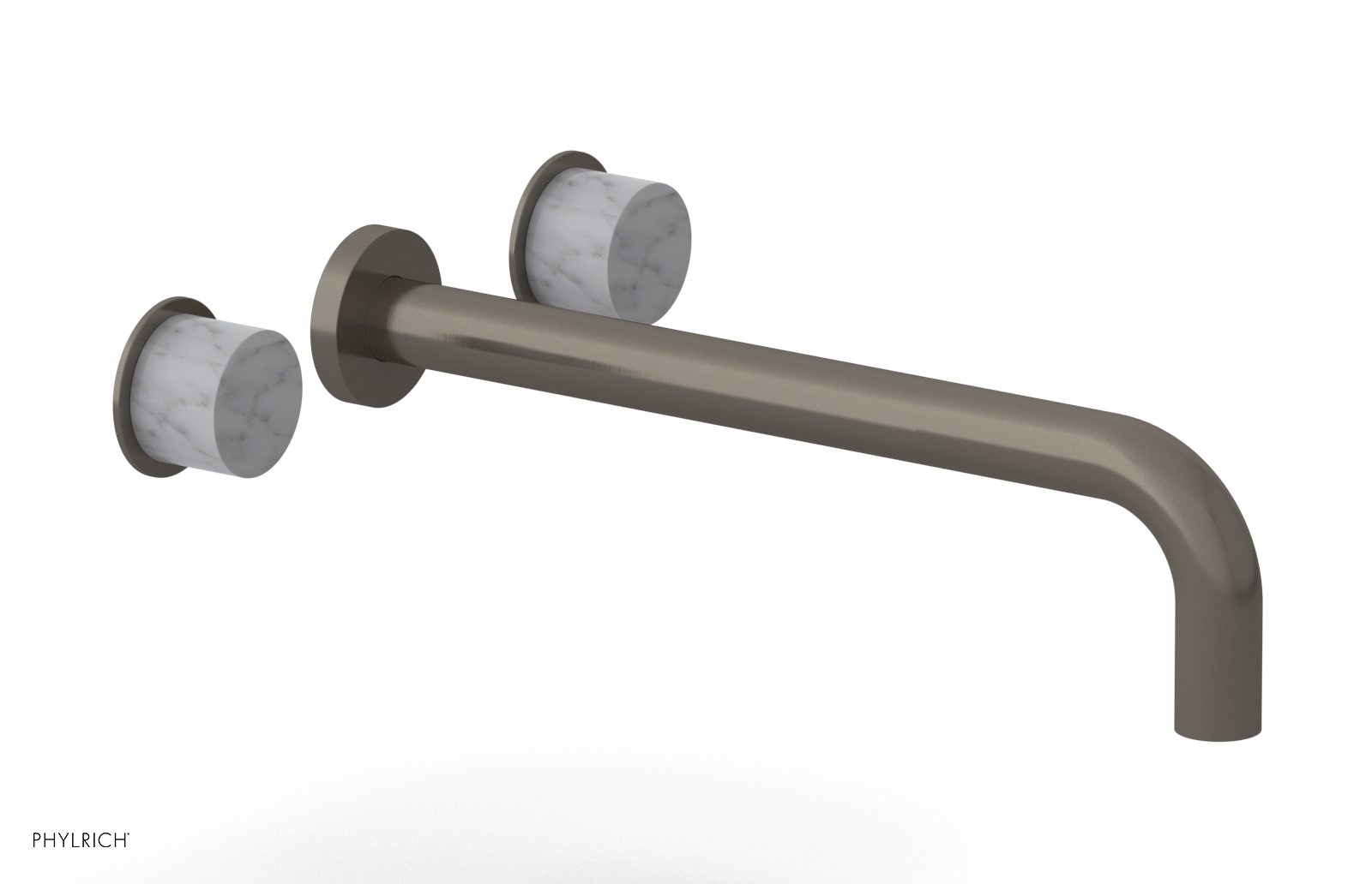 Basic II 12" Wall Lavatory Set - White Marble Handles 230-13-12 — image 1