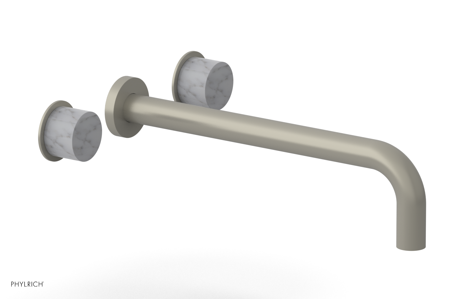 Basic II 12"  Wall Lavatory Set - White Marble Handles 230-13-12