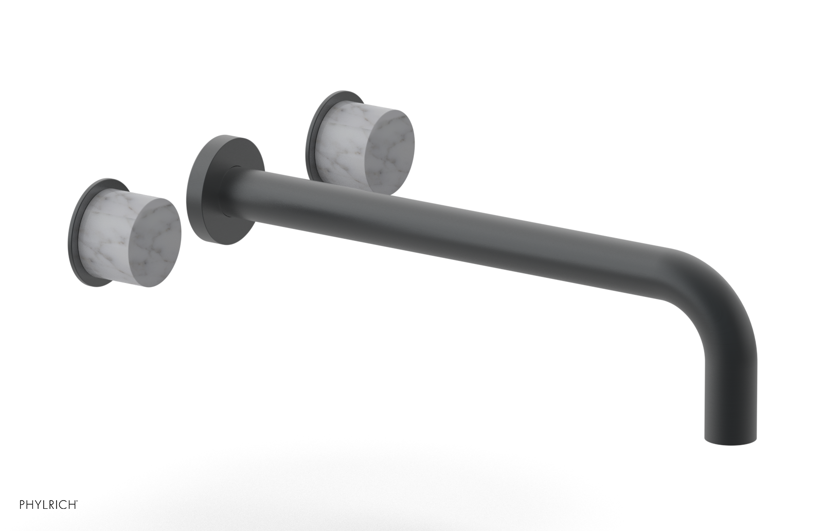 Basic II 12" Wall Lavatory Set - White Marble Handles 230-13-12