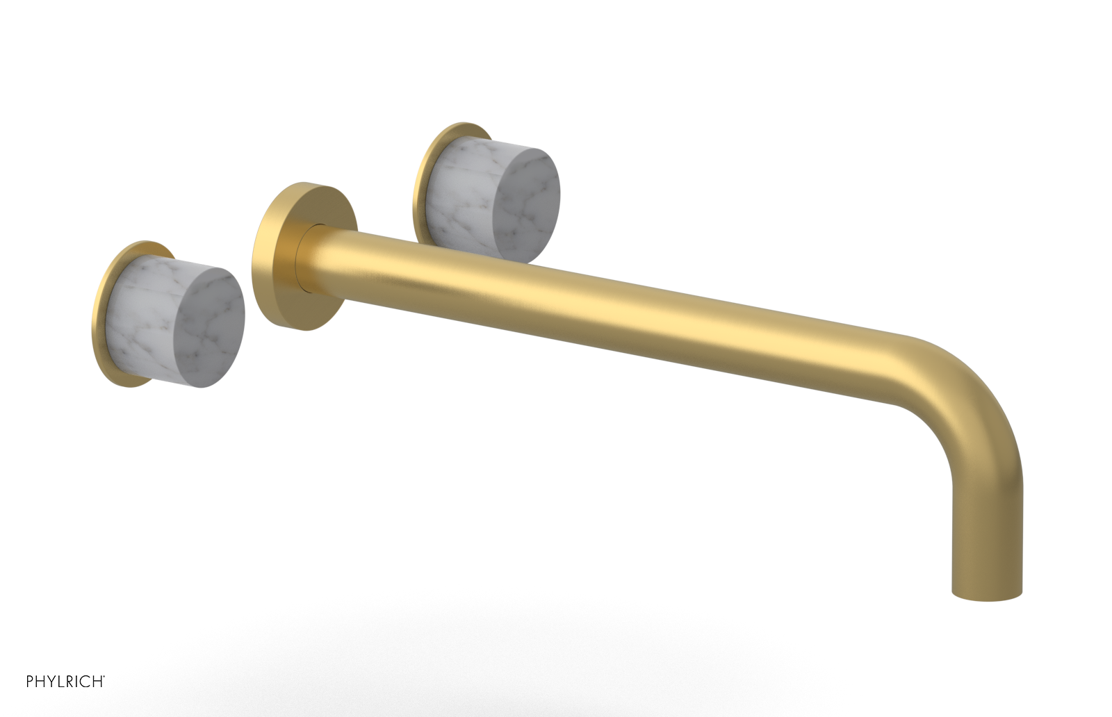 Basic II 12" Wall Lavatory Set - White Marble Handles 230-13-12 — image 1