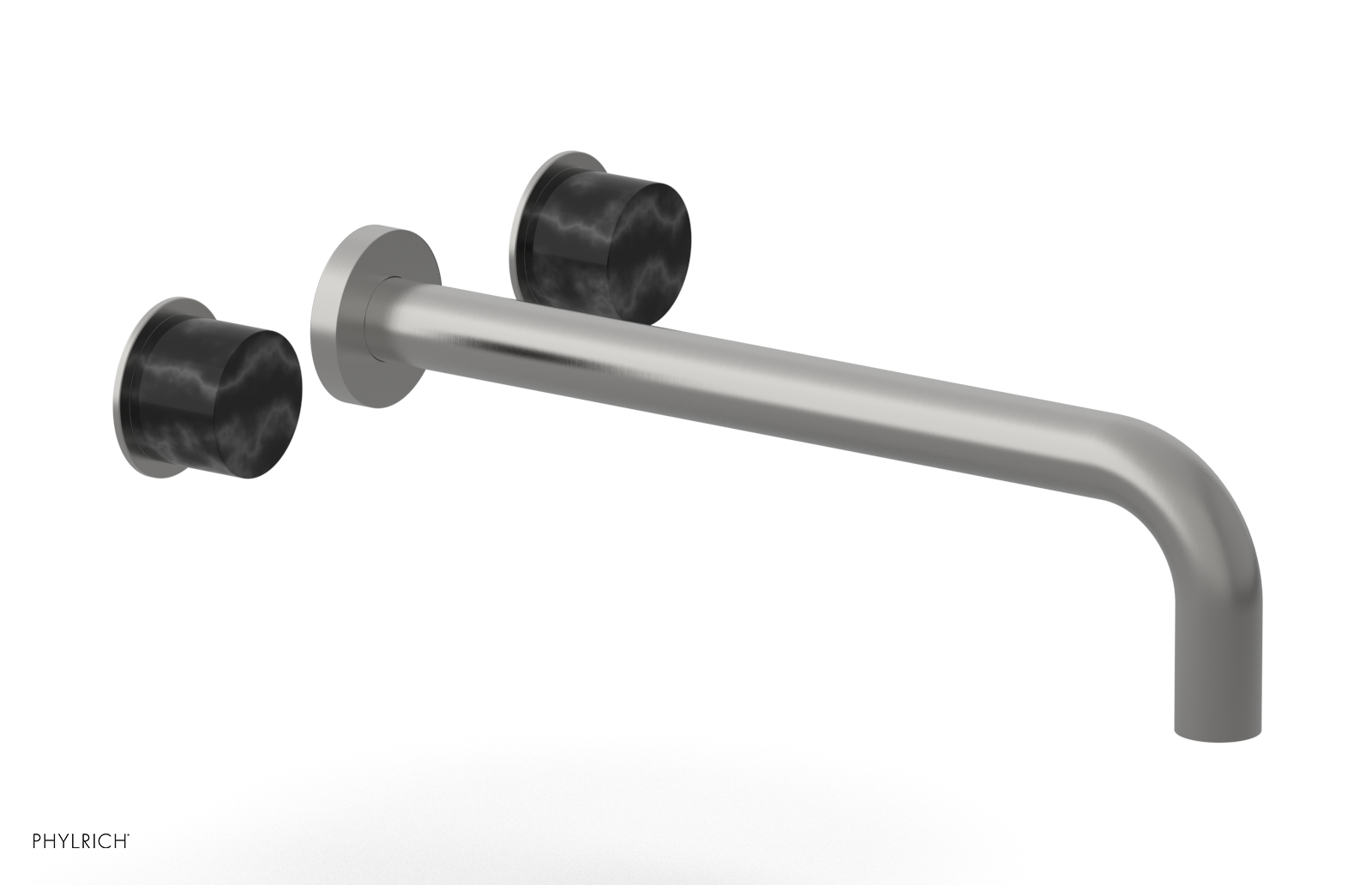 Basic II 12" Wall Lavatory Set - Black Marble Handles 230-13-12 — image 1