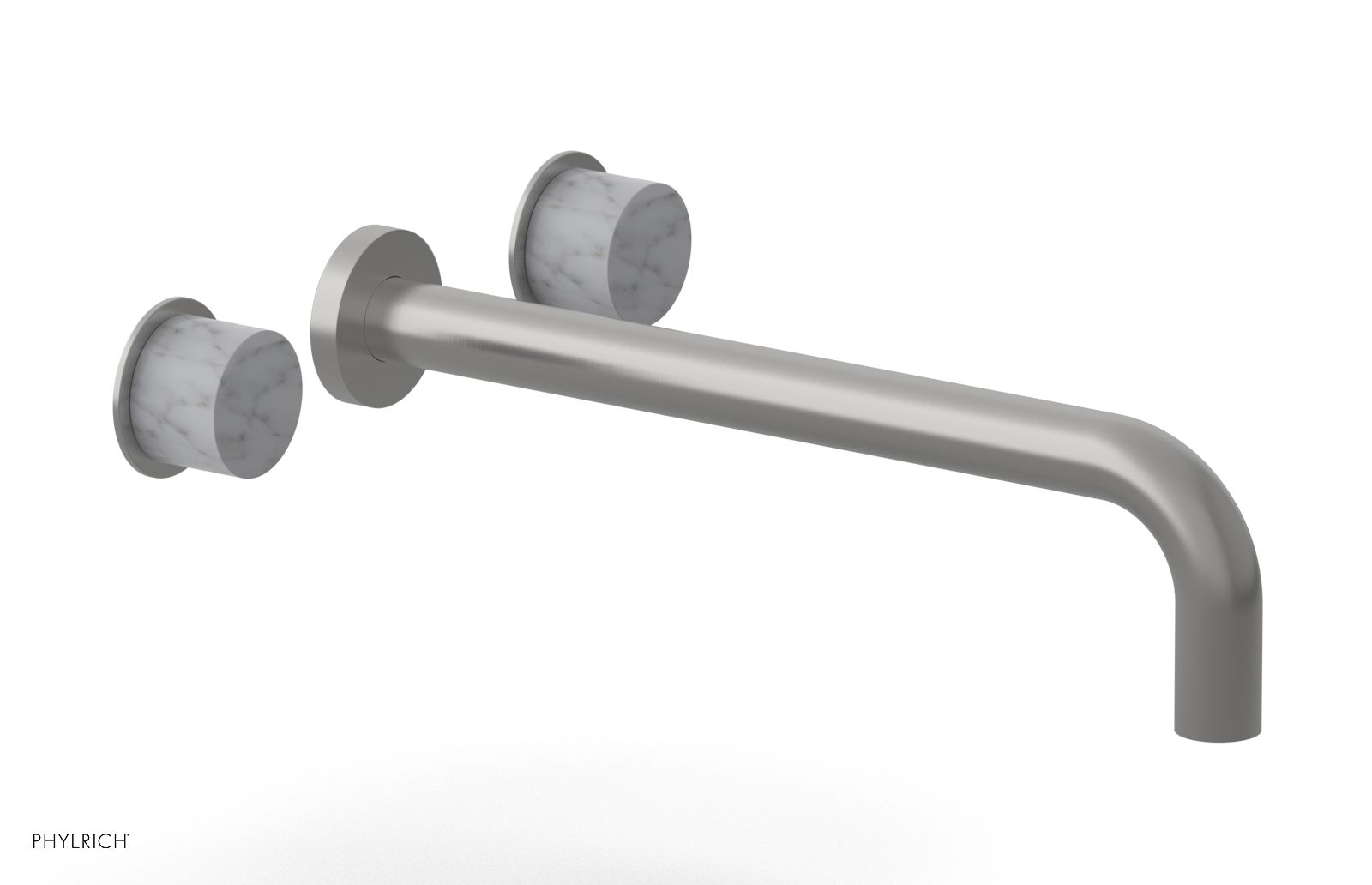 Basic II 12" Wall Lavatory Set - White Marble Handles 230-13-12