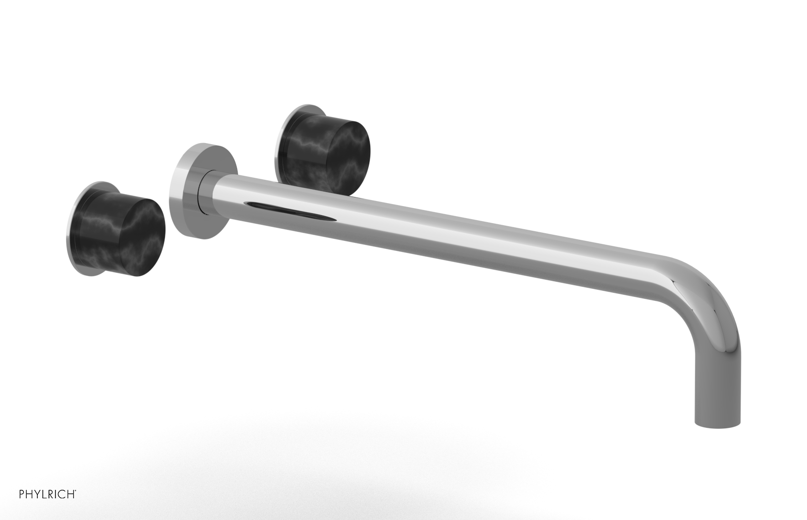 Basic II 14"  Wall Lavatory Set - Black Marble Handles 230-13-14 — thumbnail 2