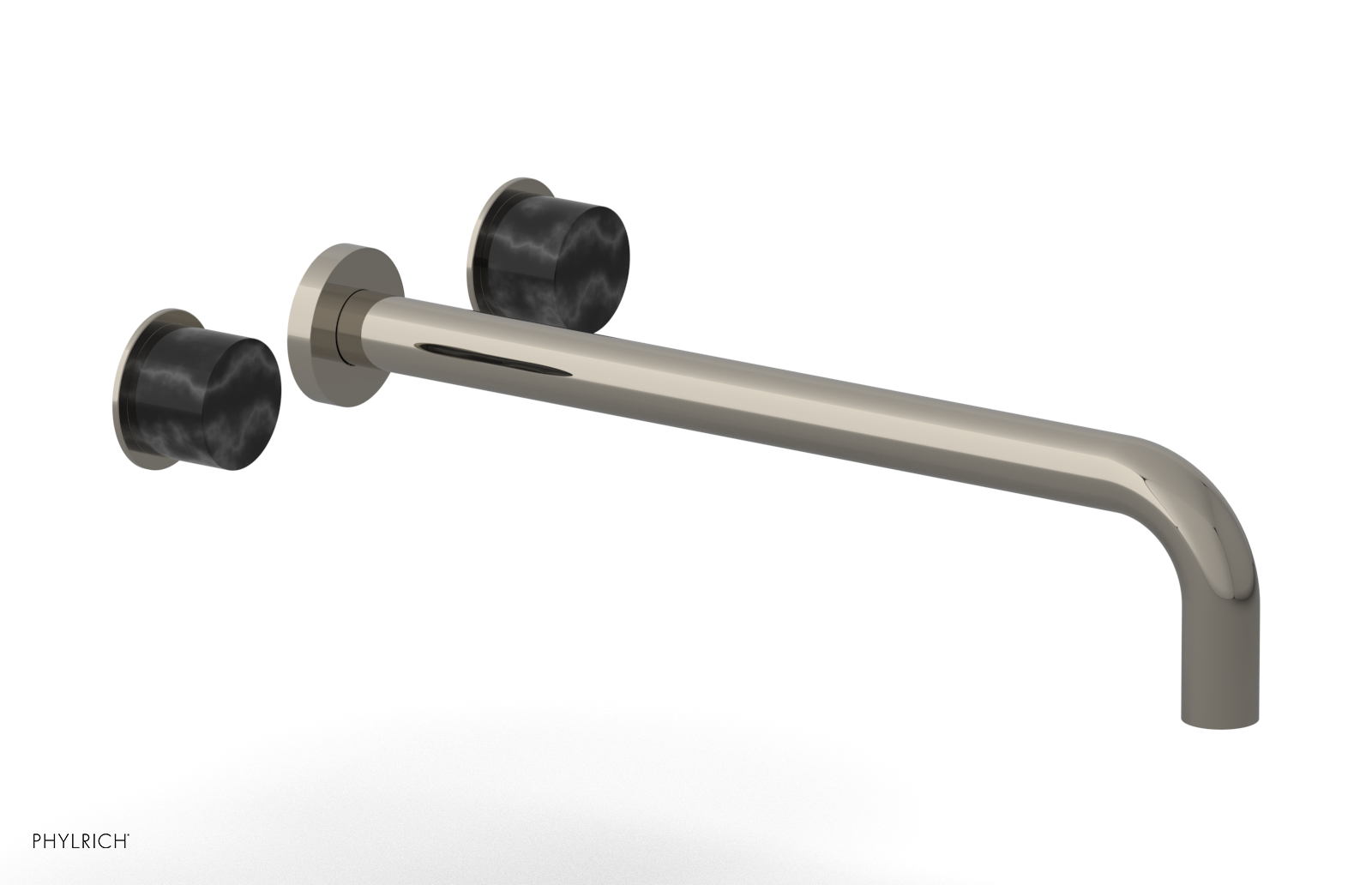 Basic II 14" Wall Lavatory Set - Black Marble Handles 230-13-14 — image 1