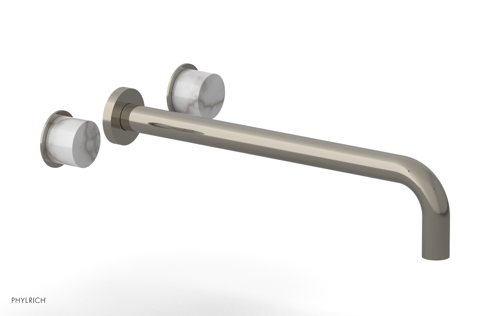 Basic II 14" Wall Lavatory Set - White Marble Handles 230-13-14 — image 1