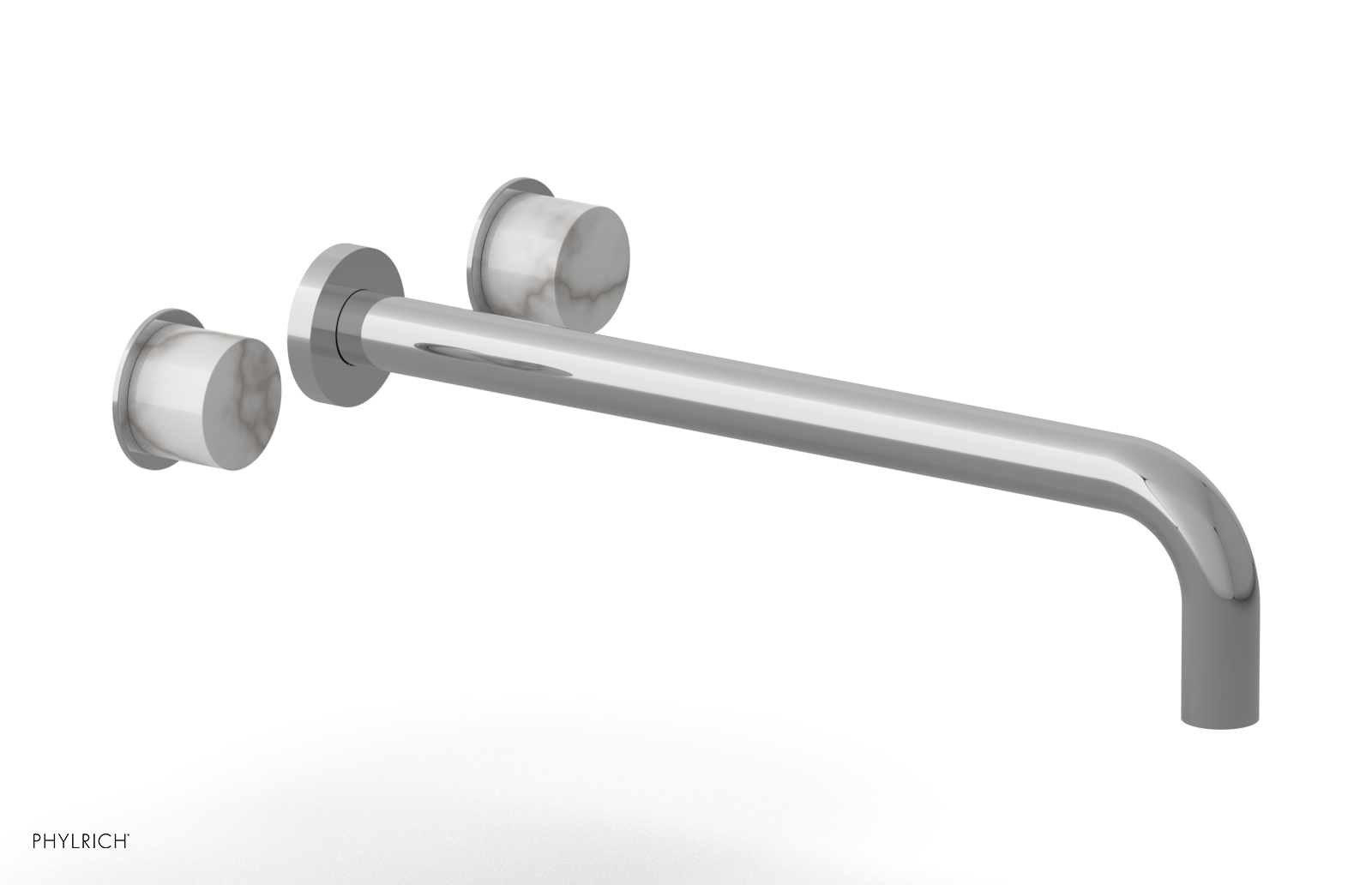 Basic II 14" Wall Lavatory Set - White Marble Handles 230-13-14 — image 1