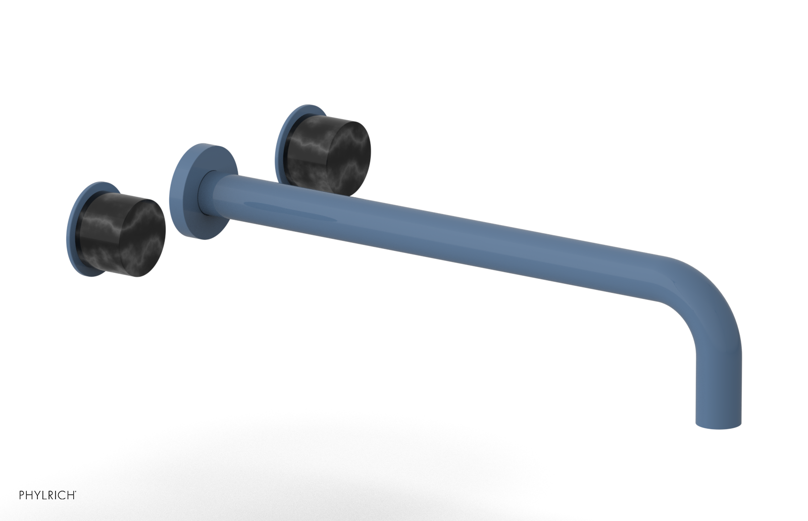 Basic II 14" Wall Lavatory Set - Black Marble Handles 230-13-14 — image 1