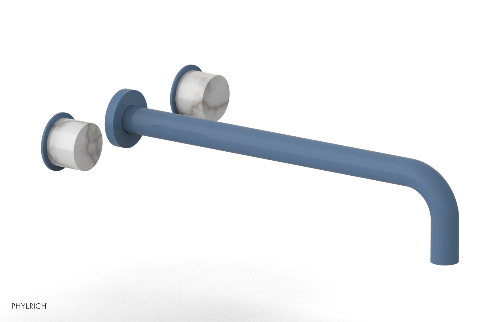 Basic II 14" Wall Lavatory Set - White Marble Handles 230-13-14 — image 1