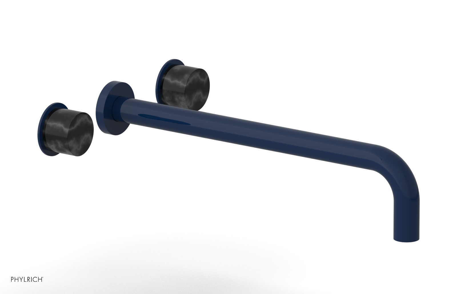 Basic II 14"  Wall Lavatory Set - Black Marble Handles 230-13-14 — image 1