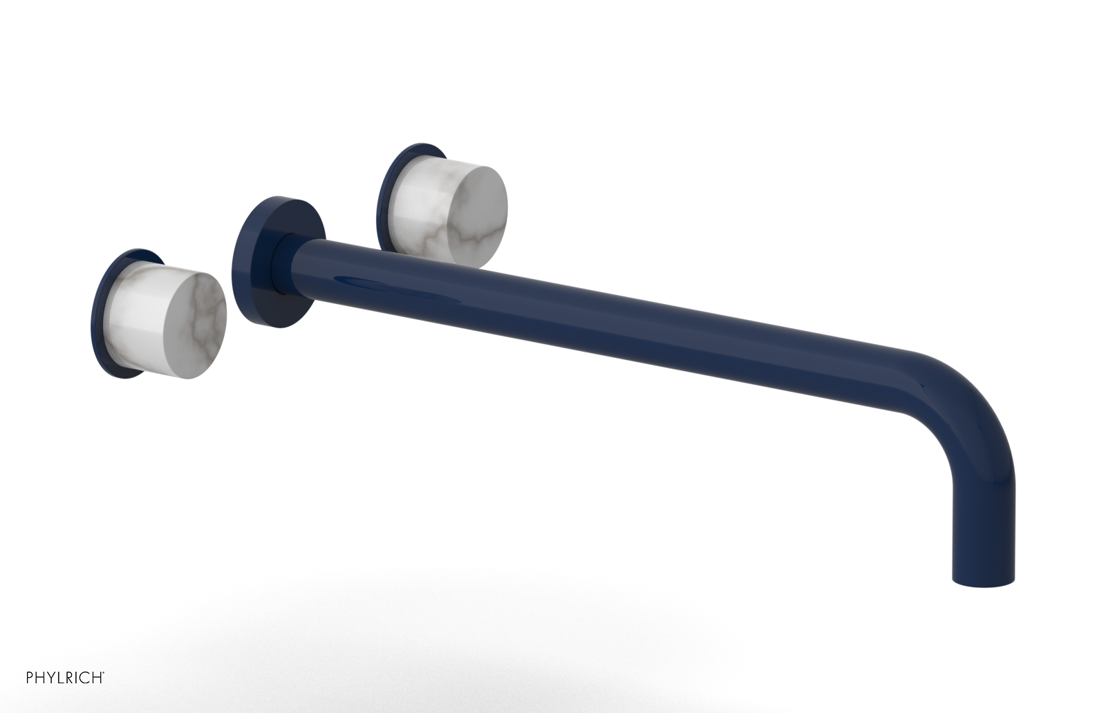 Basic II 14" Wall Lavatory Set - White Marble Handles 230-13-14 — image 1