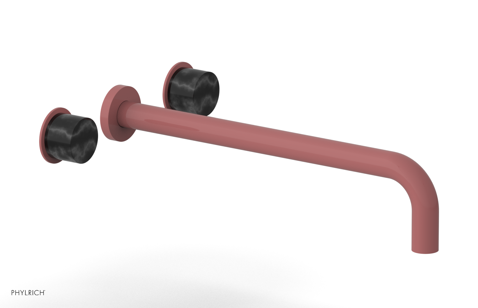 Basic II 14" Wall Lavatory Set - Black Marble Handles 230-13-14 — image 1