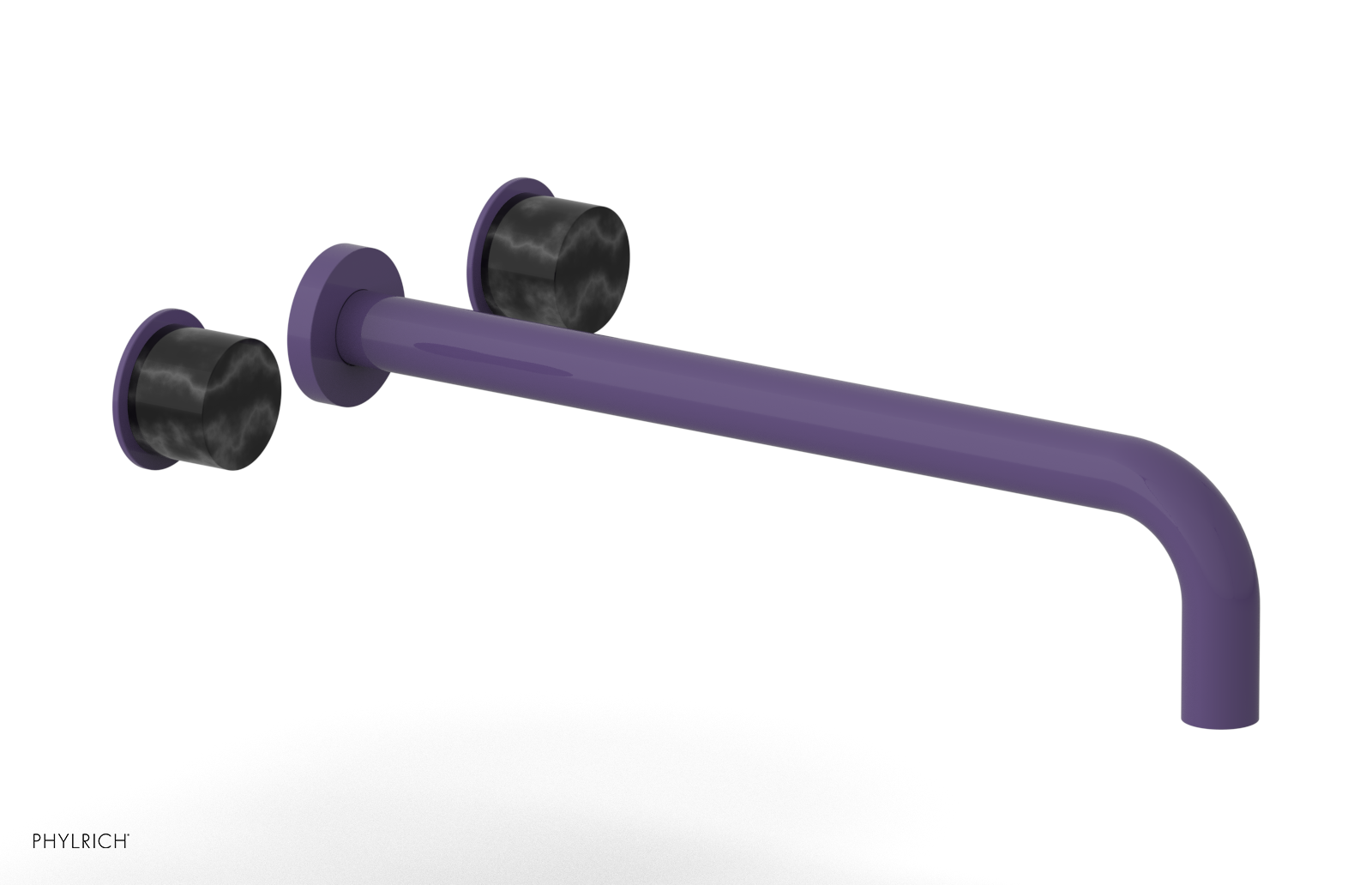 Basic II 14" Wall Lavatory Set - Black Marble Handles 230-13-14 — image 1