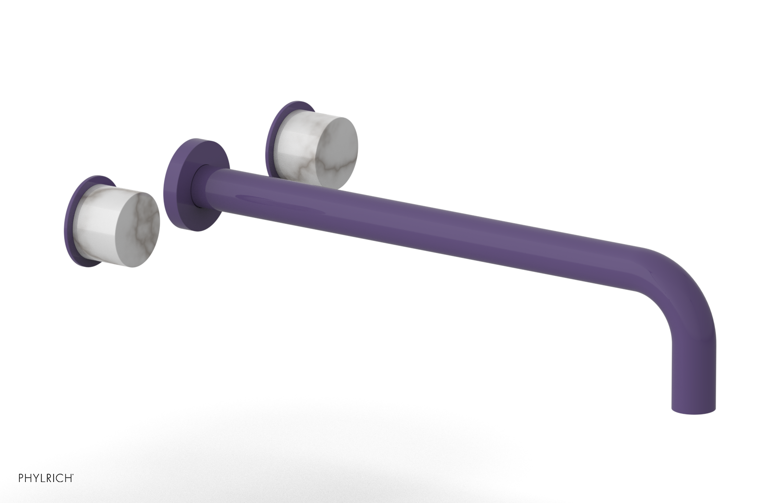 Basic II 14" Wall Lavatory Set - White Marble Handles 230-13-14 — image 1