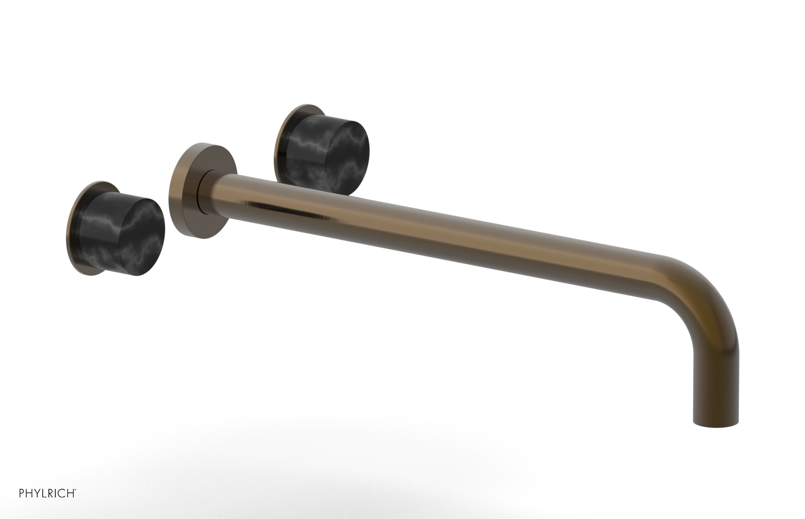 Basic II 14" Wall Lavatory Set - Black Marble Handles 230-13-14