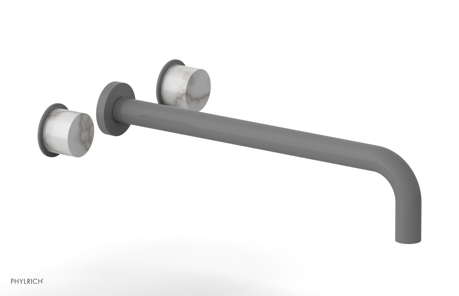 Basic II 14" Wall Lavatory Set - White Marble Handles 230-13-14 — image 1