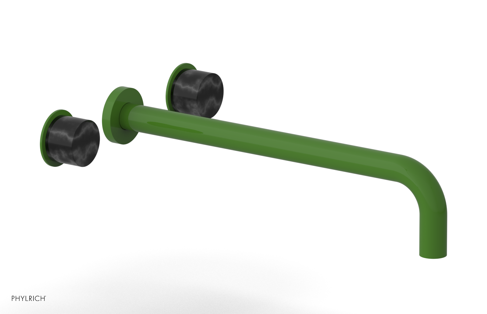 Basic II 14" Wall Lavatory Set - Black Marble Handles 230-13-14