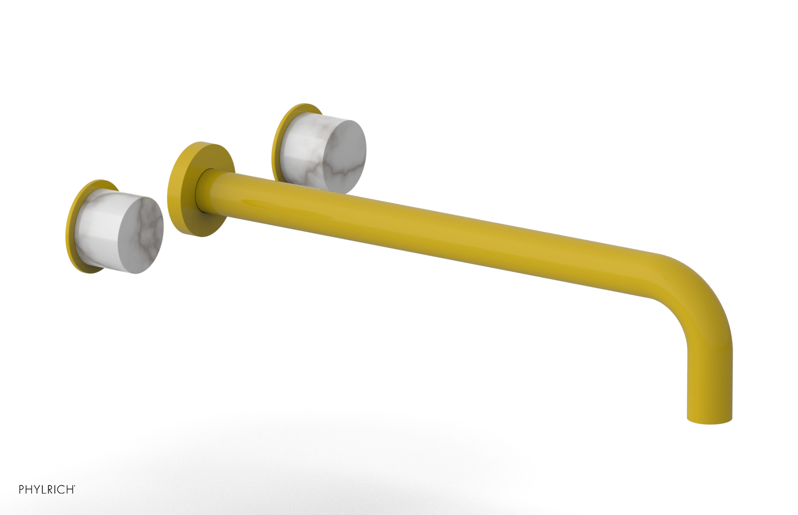 Basic II 14" Wall Lavatory Set - White Marble Handles 230-13-14 — image 1