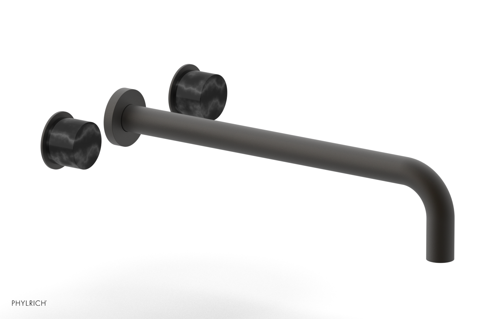 Basic II 14" Wall Lavatory Set - Black Marble Handles 230-13-14