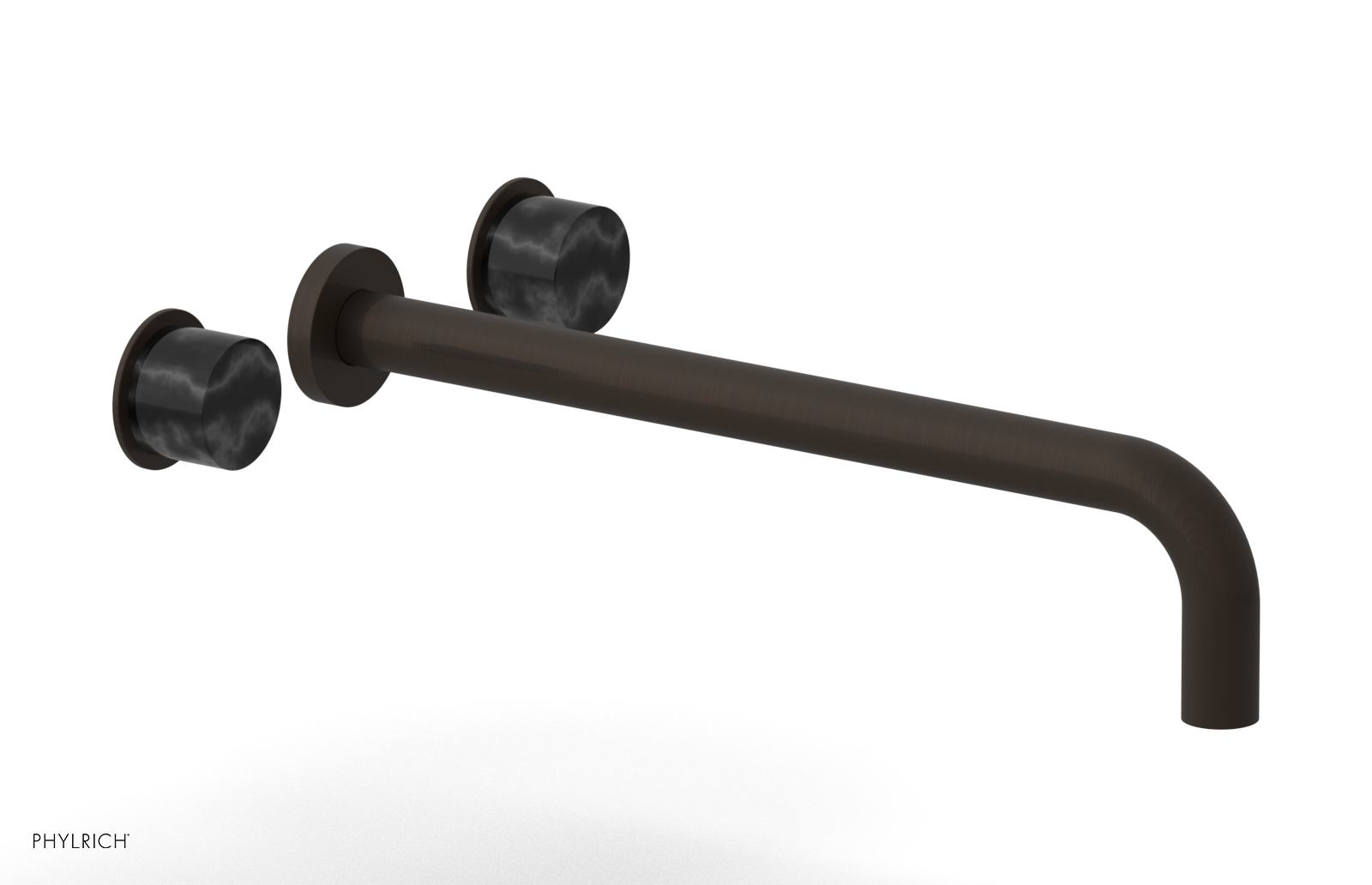 Basic II 14" Wall Lavatory Set - Black Marble Handles 230-13-14 — image 1