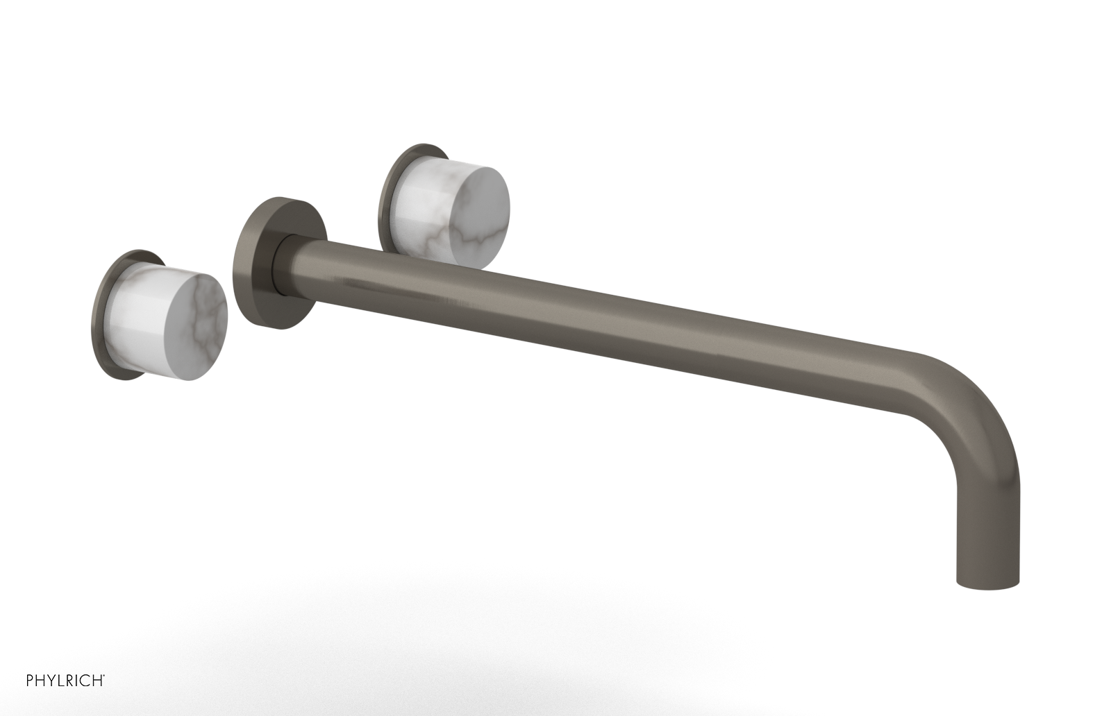 Basic II 14" Wall Lavatory Set - White Marble Handles 230-13-14 — image 1