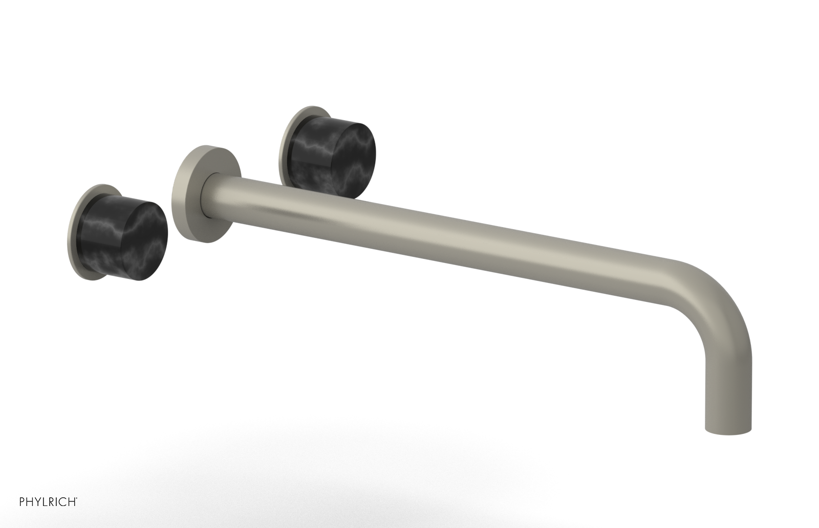 Basic II 14" Wall Lavatory Set - Black Marble Handles 230-13-14 — image 1