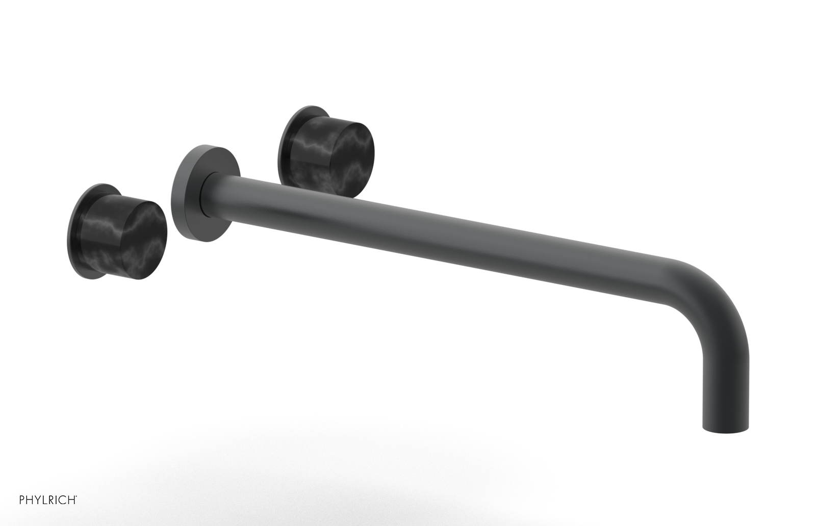 Basic II 14" Wall Lavatory Set - Black Marble Handles 230-13-14