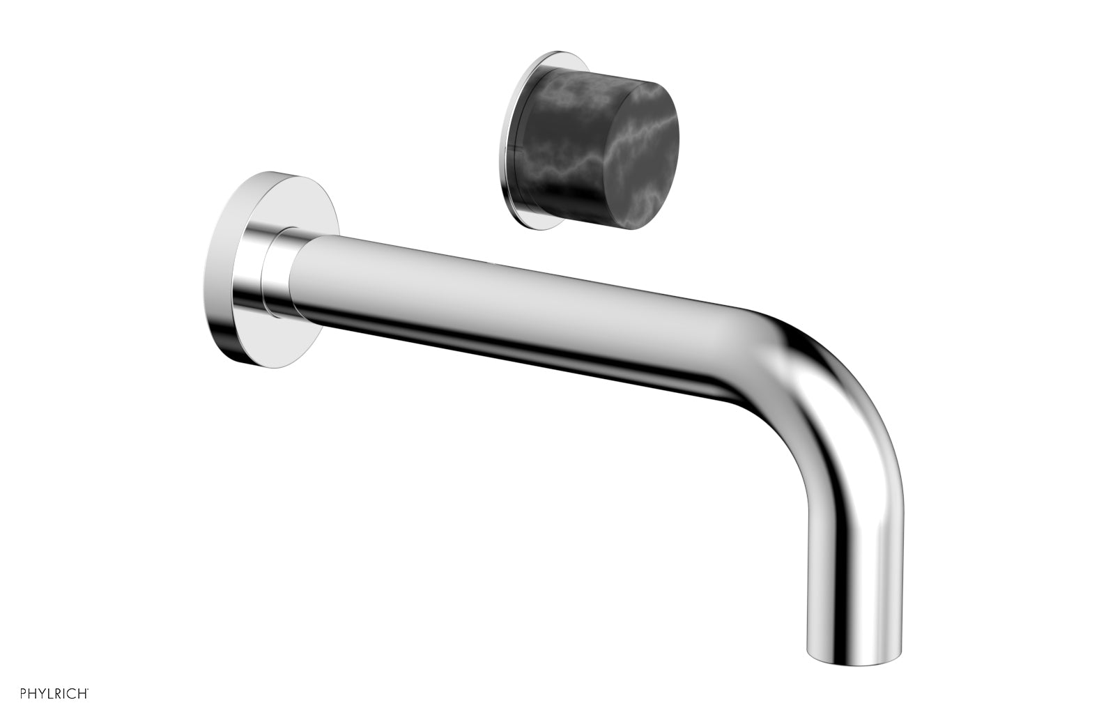 Basic II Single Handle Wall Lavatory Set - Black Marble Handle 230-17 — image 1