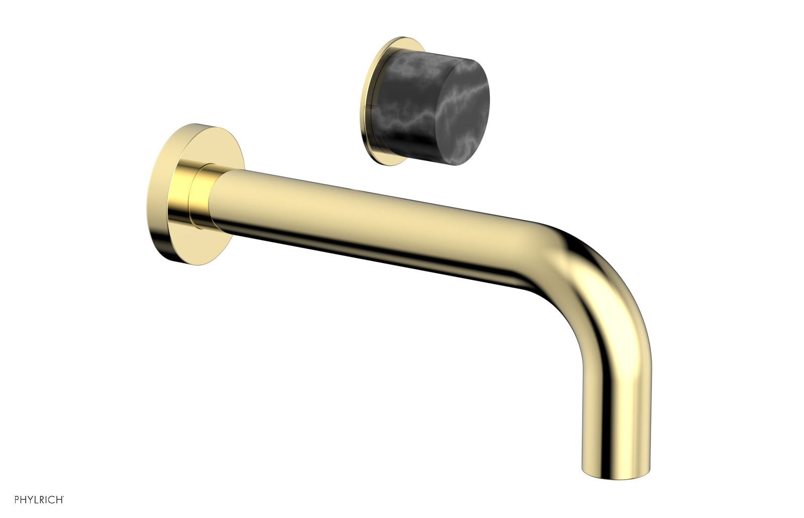 Basic II Single Handle Wall Lavatory Set - Black Marble Handle 230-17