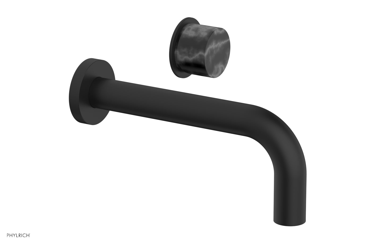 Basic II Single Handle Wall Lavatory Set - Black Marble Handle 230-17