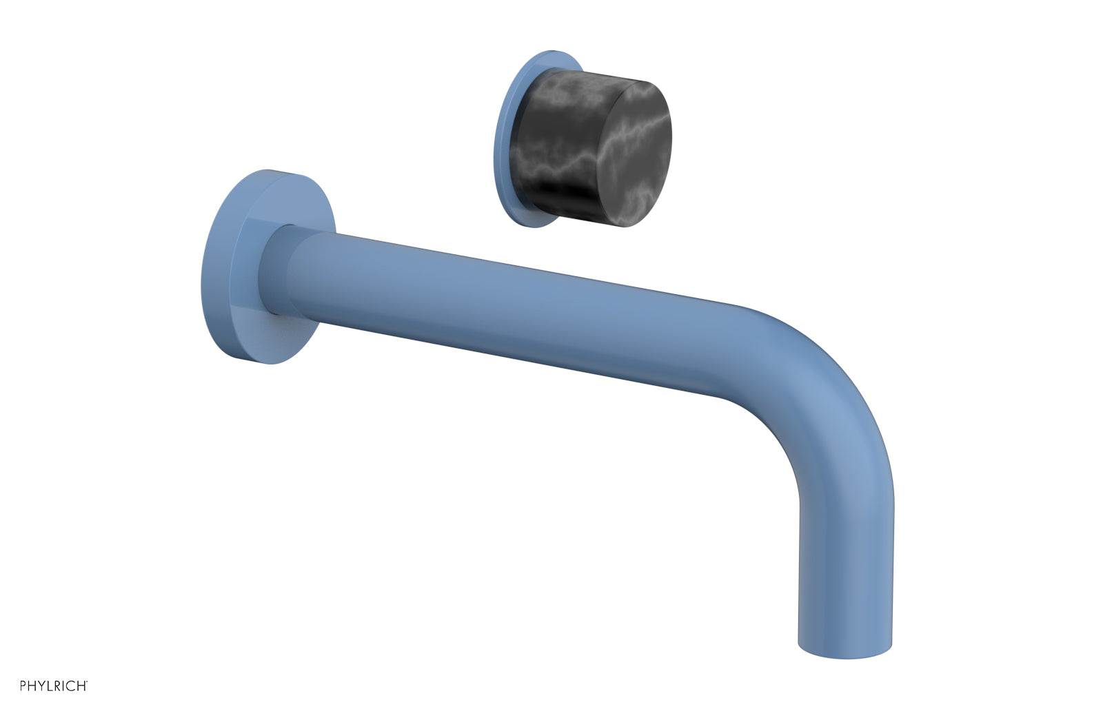 Basic II Single Handle Wall Lavatory Set - Black Marble Handle 230-17