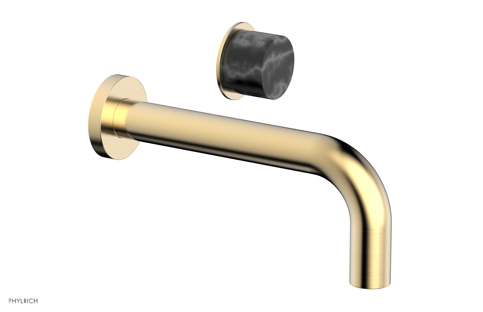 Basic II Single Handle Wall Lavatory Set - Black Marble Handle 230-17 — thumbnail 2