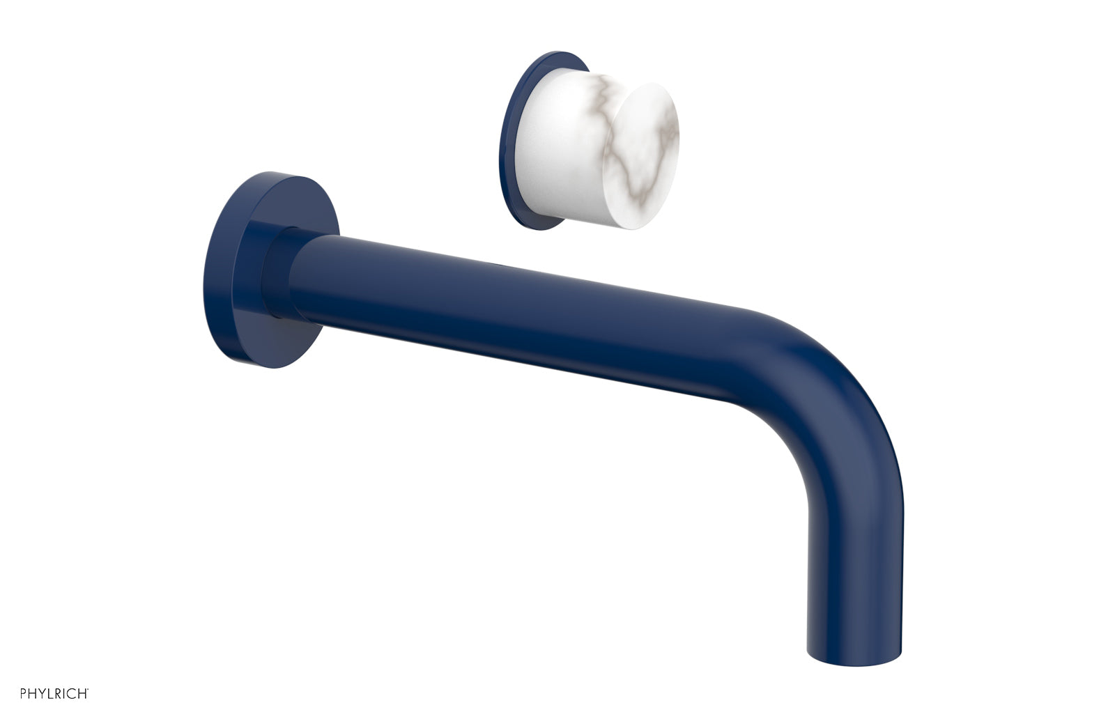 Basic II Single Handle Wall Lavatory Set - White Marble Handle 230-17