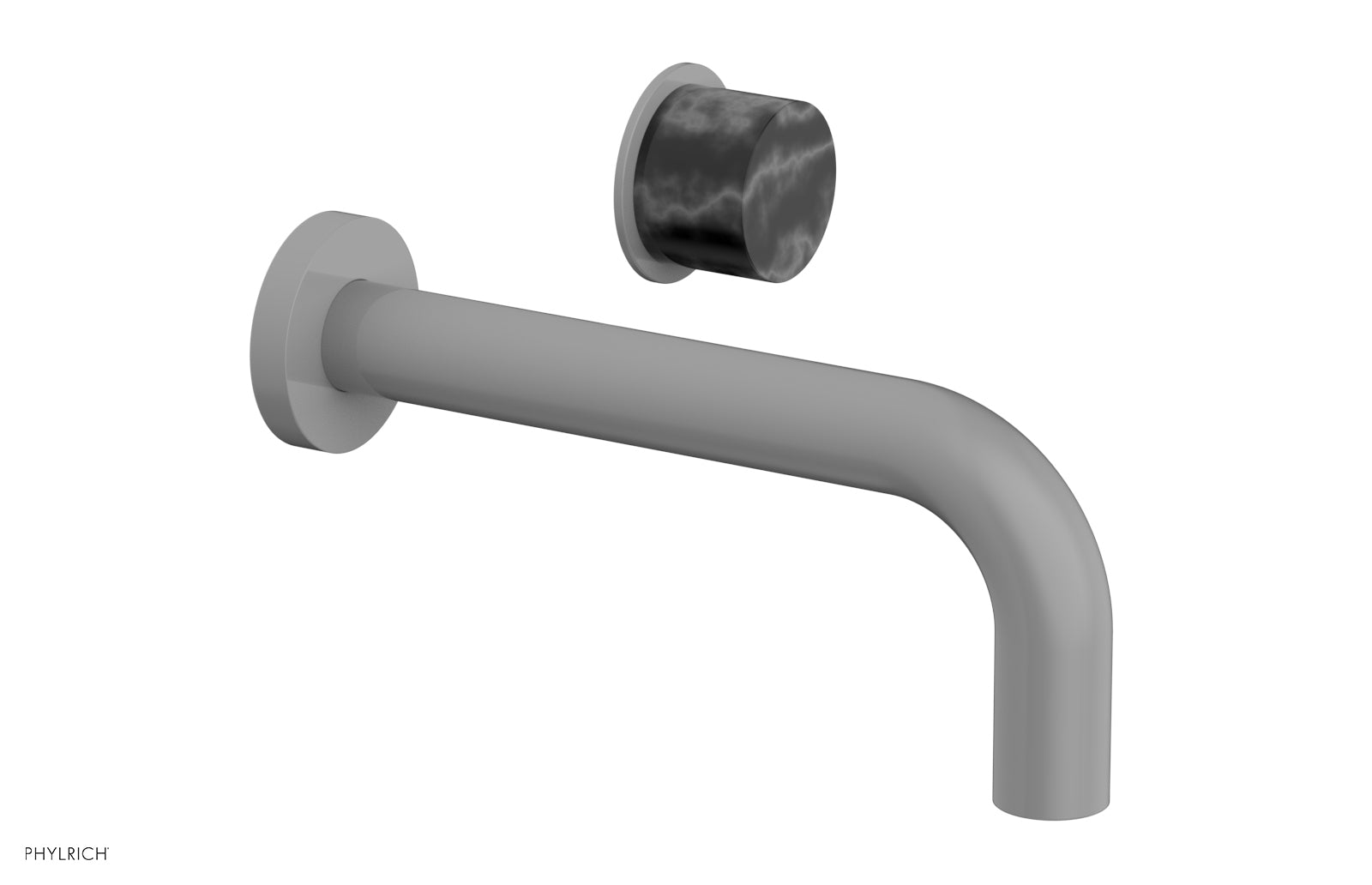Basic II Single Handle Wall Lavatory Set - Black Marble Handle 230-17