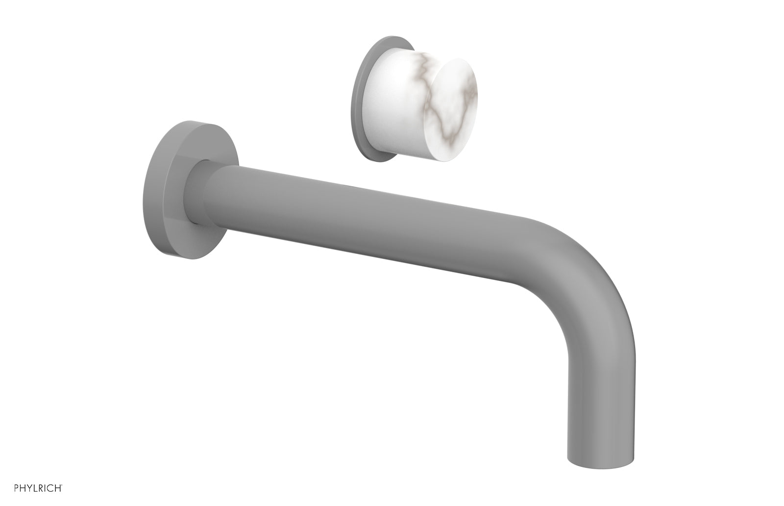 Basic II Single Handle Wall Lavatory Set - White Marble Handle 230-17 — image 1