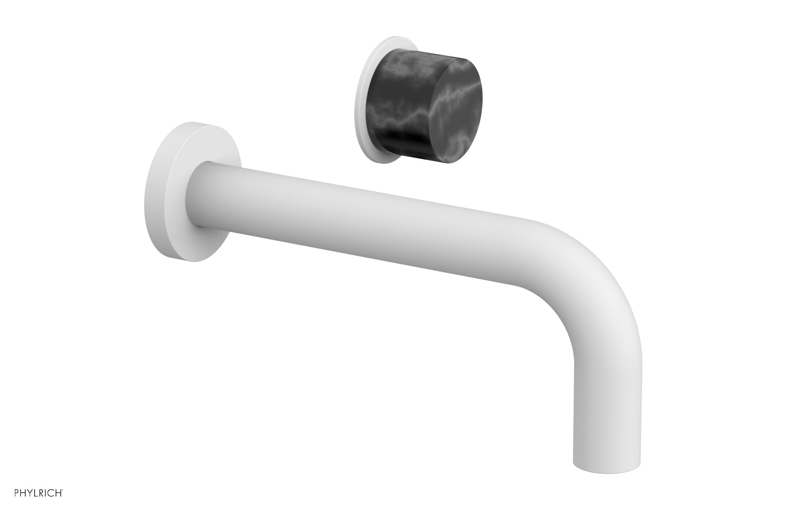 Basic II Single Handle Wall Lavatory Set - Black Marble Handle 230-17