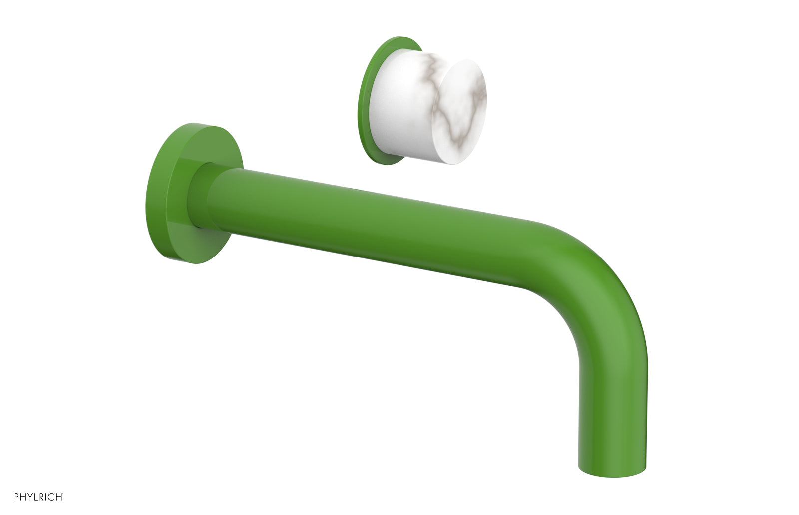 Basic II Single Handle Wall Lavatory Set - White Marble Handle 230-17