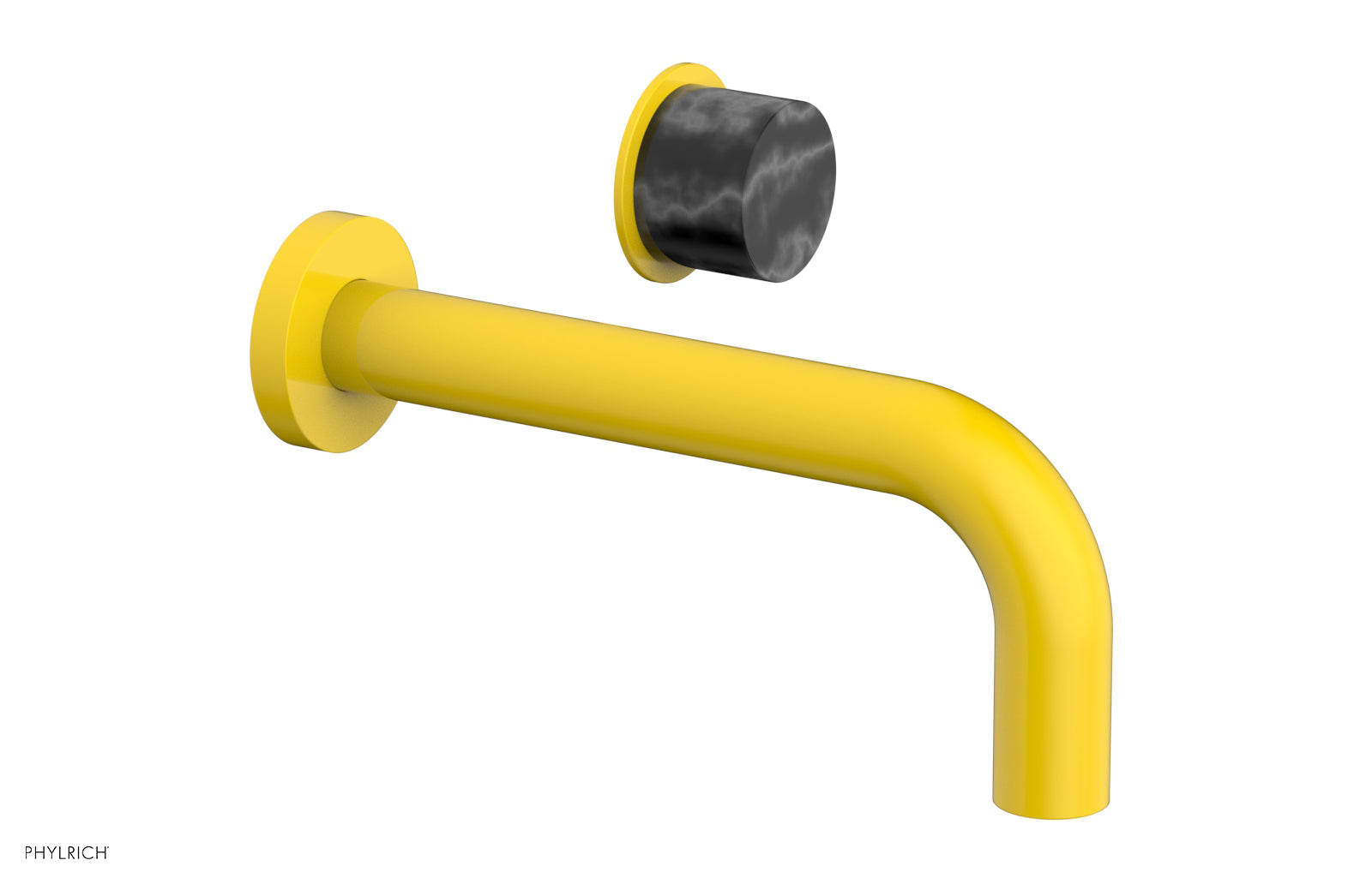 Basic II Single Handle Wall Lavatory Set - Black Marble Handle 230-17