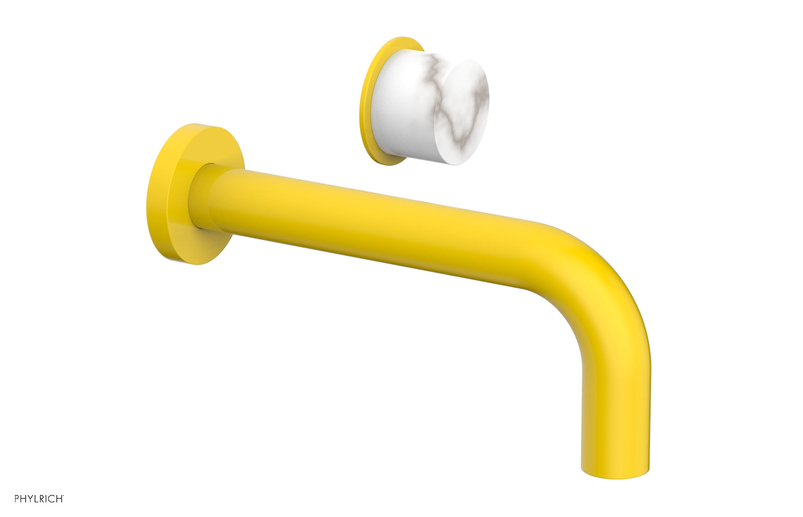 Basic II Single Handle Wall Lavatory Set - White Marble Handle 230-17