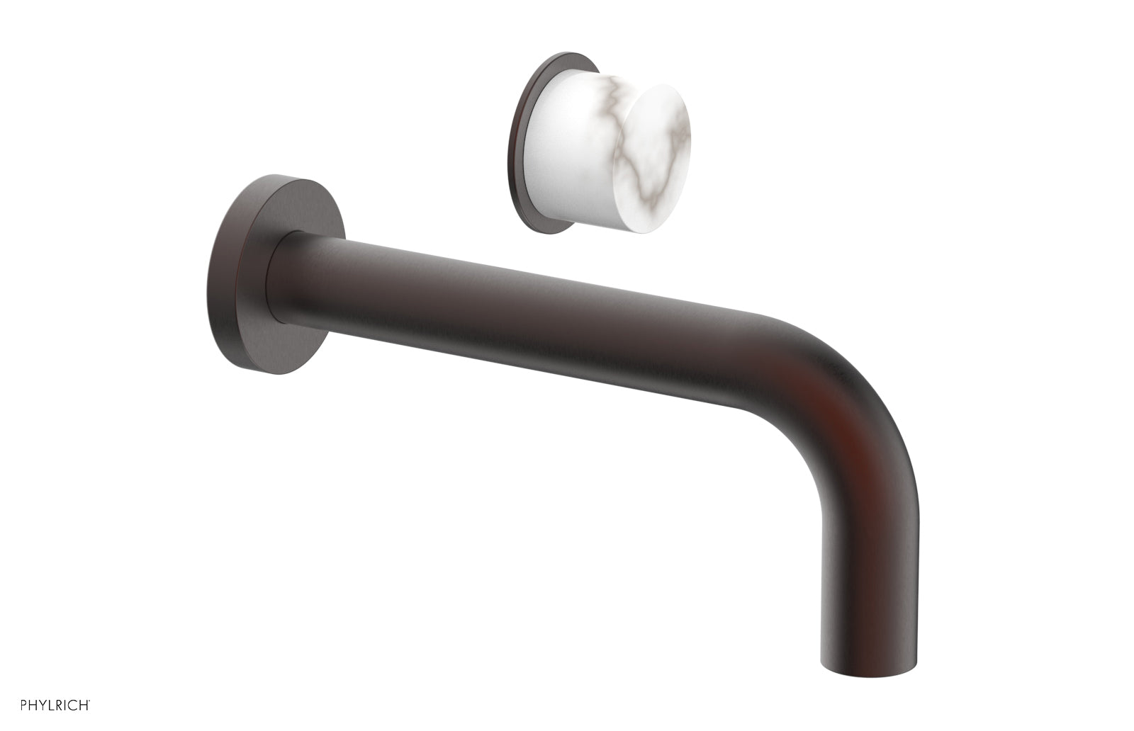 Basic II Single Handle Wall Lavatory Set - White Marble Handle 230-17