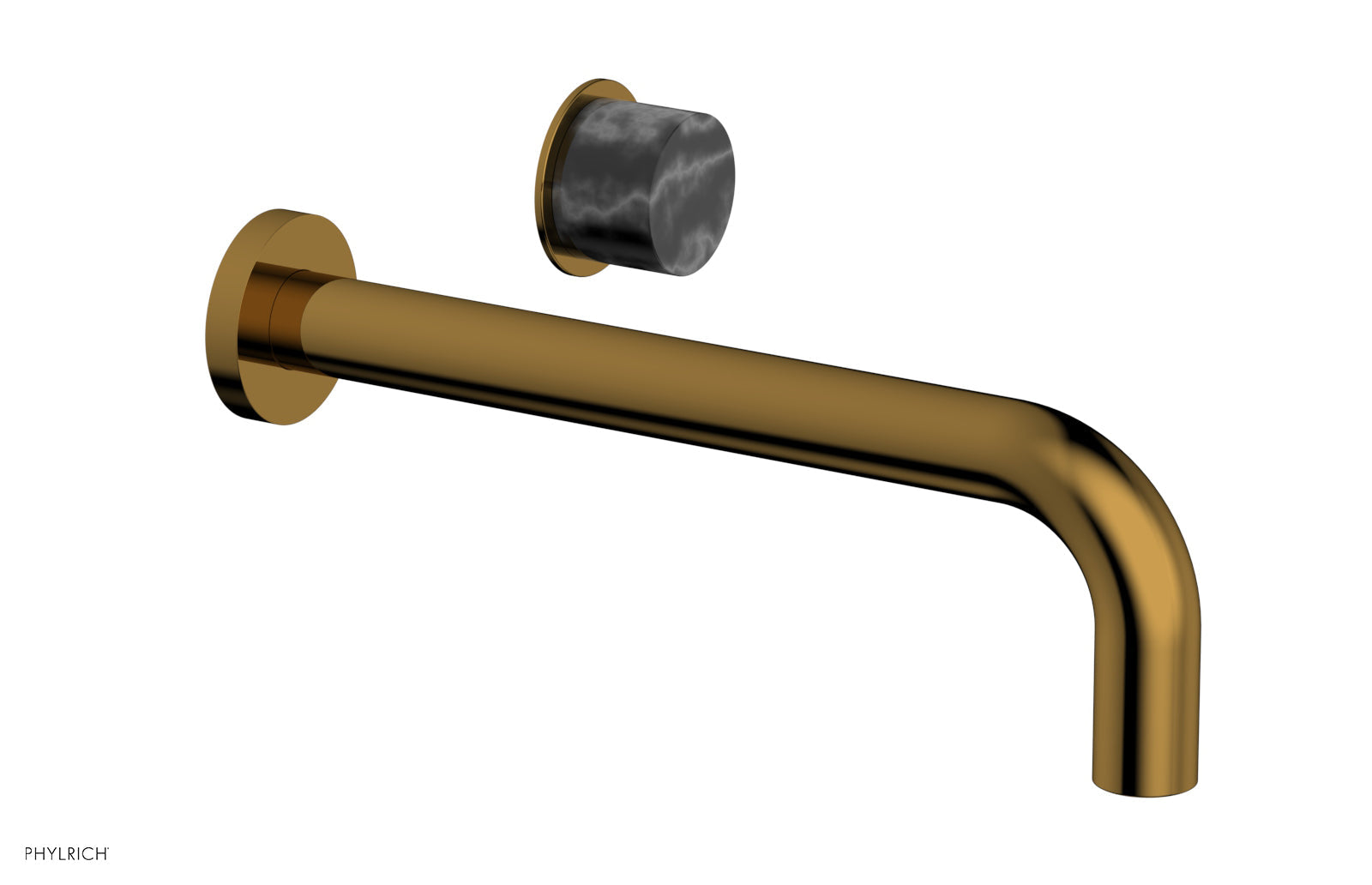 Basic II 10" Single Handle Wall Lavatory Set - Black Marble Handle 230-17-10 — image 1