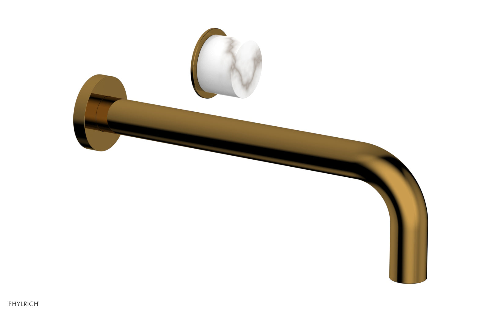 Basic II 10" Single Handle Wall Lavatory Set - White Marble Handle 230-17-10 — image 1