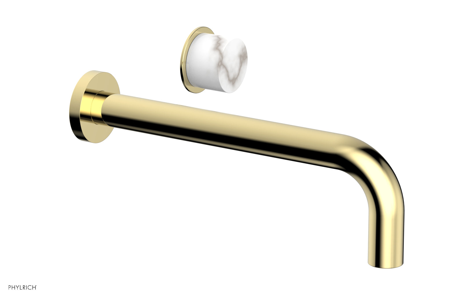 Basic II 10" Single Handle Wall Lavatory Set - White Marble Handle 230-17-10 — image 1