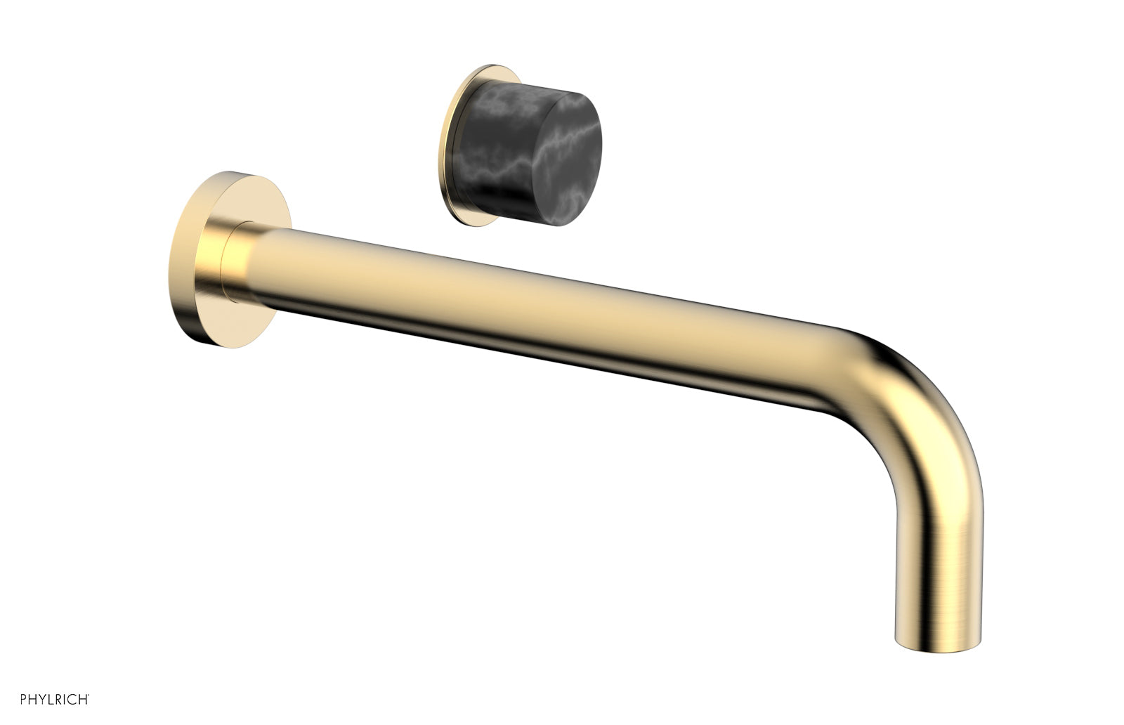 Basic II 10" Single Handle Wall Lavatory Set - Black Marble Handle 230-17-10 — image 1